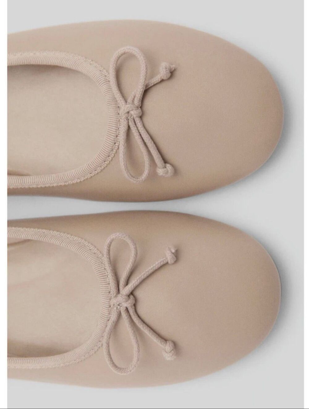 Mango MNG Leather Ballet Flats Bow Detail Beige Womens EU 41 Mango NEW - Picture 6 of 12